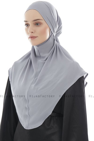 Ebrar - Hijab Al Amira Crepe Chiffon Grigio Chiaro
