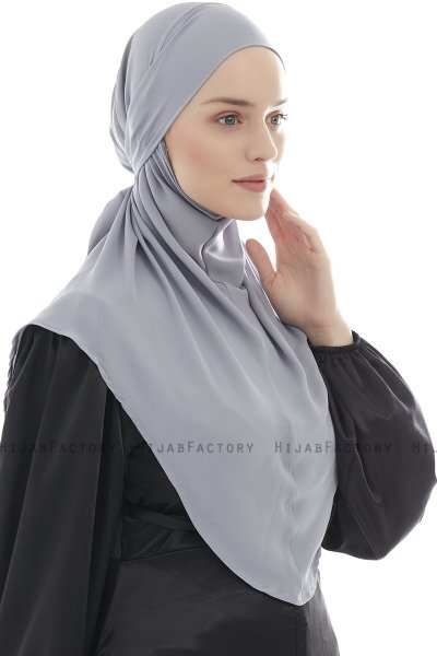 Ebrar - Hijab Al Amira Crepe Chiffon Grigio Chiaro