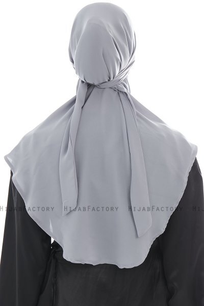 Ebrar - Hijab Al Amira Crepe Chiffon Grigio Chiaro