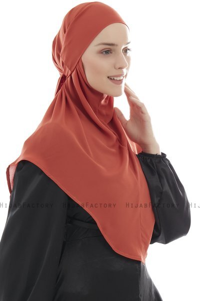 Ebrar - Hijab Al Amira Crepe Chiffon Rosso Mattone