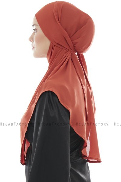 Ebrar - Hijab Al Amira Crepe Chiffon Rosso Mattone