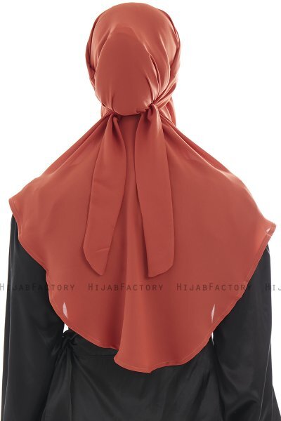Ebrar - Hijab Al Amira Crepe Chiffon Rosso Mattone