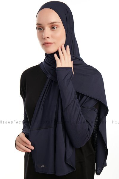 Azize - Pro Scarf Sport Hijab Set Blu Navy