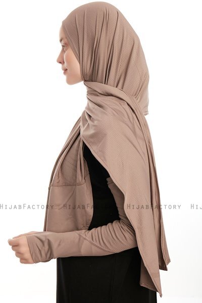 Azize - Pro Scarf Sport Hijab Set Taupe Scuro