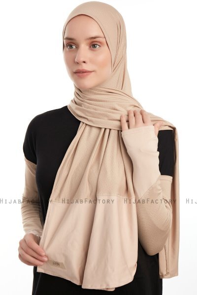 Azize - Pro Scarf Sport Hijab Set Taupe Chiaro