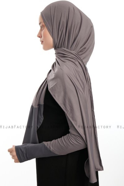 Azize - Pro Scarf Sport Hijab Set Grigio Scuro