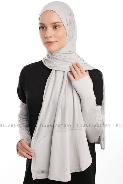 Azize - Pro Scarf Sport Hijab Set Grigio Chiaro