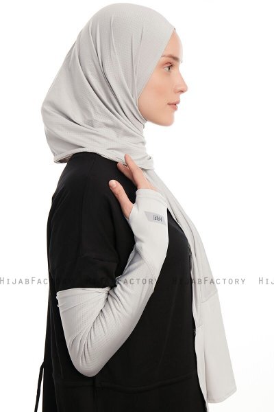 Azize - Pro Scarf Sport Hijab Set Grigio Chiaro