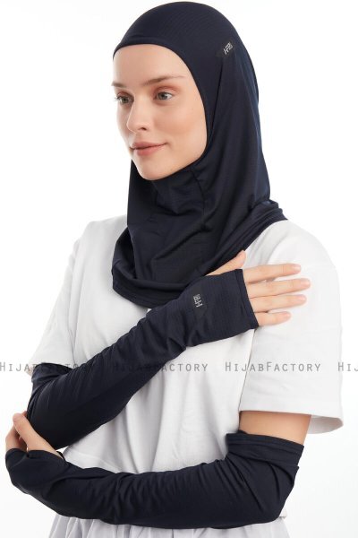 Bayda - Pro Sport Hijab Set Blu Navy