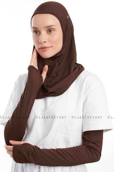 Bayda - Pro Sport Hijab Set Marrone