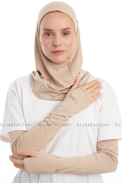 Bayda - Pro Sport Hijab Set Taupe Chiaro