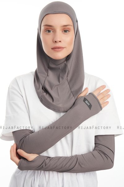 Bayda - Pro Sport Hijab Set Grigio Scuro