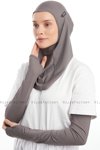 Bayda - Pro Sport Hijab Set Grigio Scuro