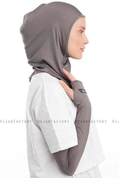 Bayda - Pro Sport Hijab Set Grigio Scuro