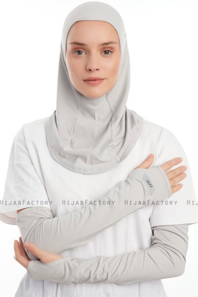 Bayda - Pro Sport Hijab Set Grigio Chiaro