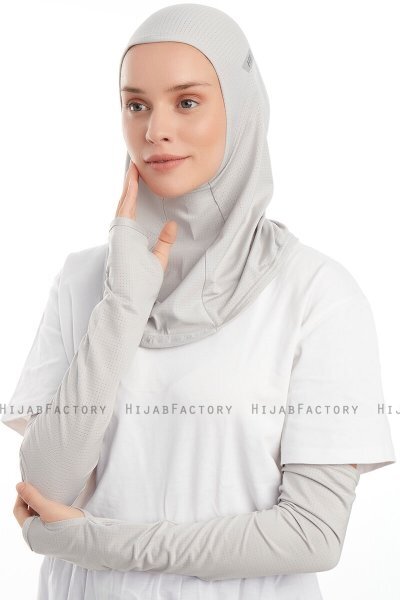 Bayda - Pro Sport Hijab Set Grigio Chiaro