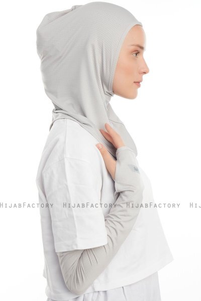 Bayda - Pro Sport Hijab Set Grigio Chiaro