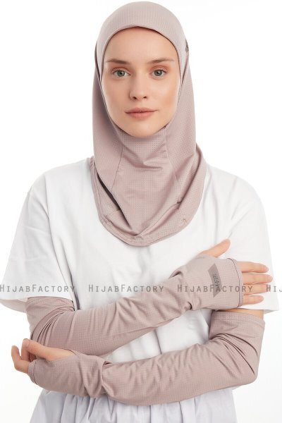 Bayda - Pro Sport Hijab Set Grigio Pietra
