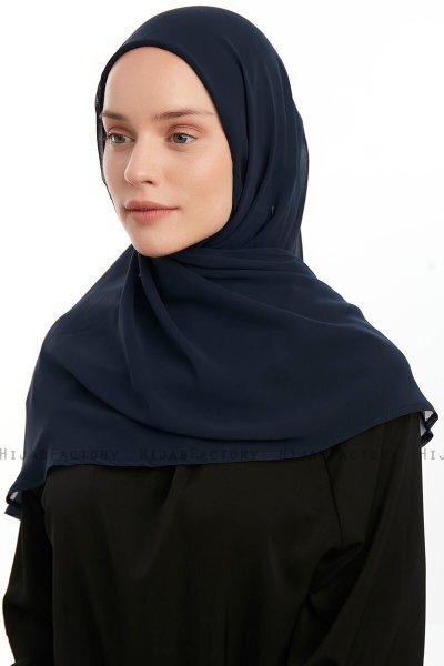 Eylem - Hijab Chiffon One Piece Blu Navy