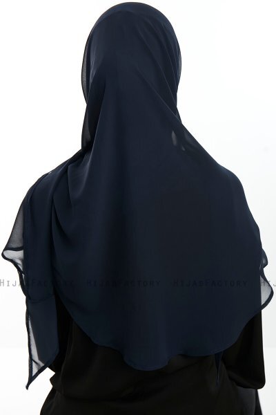 Eylem - Hijab Chiffon One Piece Blu Navy