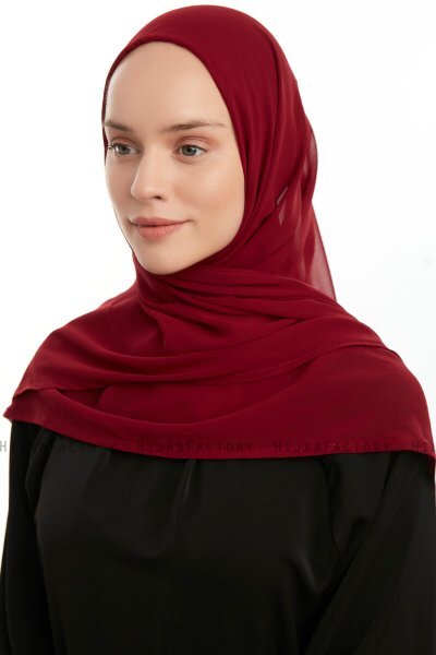 Eylem - Hijab Chiffon One Piece Bordò