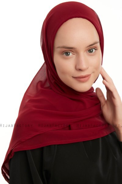 Eylem - Hijab Chiffon One Piece Bordò