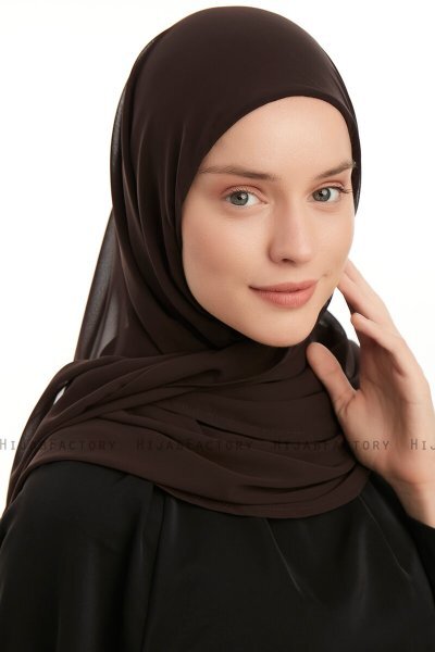 Eylem - Hijab Chiffon One Piece Marrone