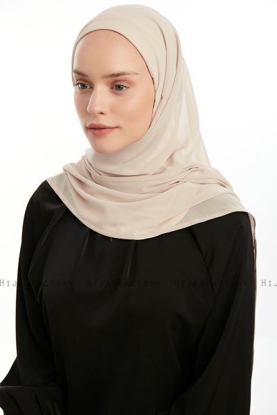 Eylem - Hijab Chiffon One Piece Beige