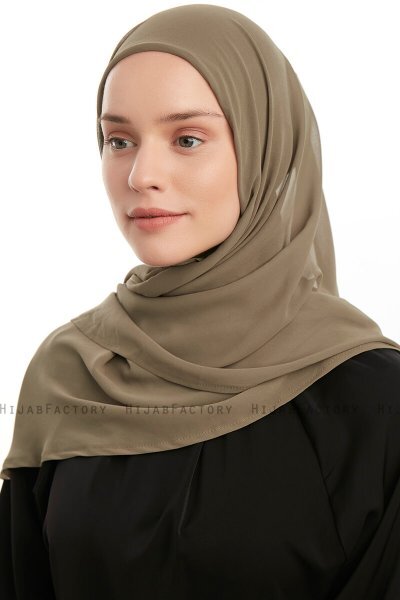 Eylem - Hijab Chiffon One Piece Verde Oliva