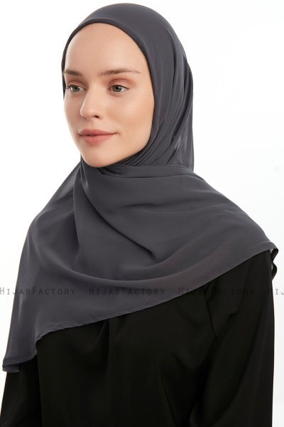 Eylem - Hijab Chiffon One Piece Antracite