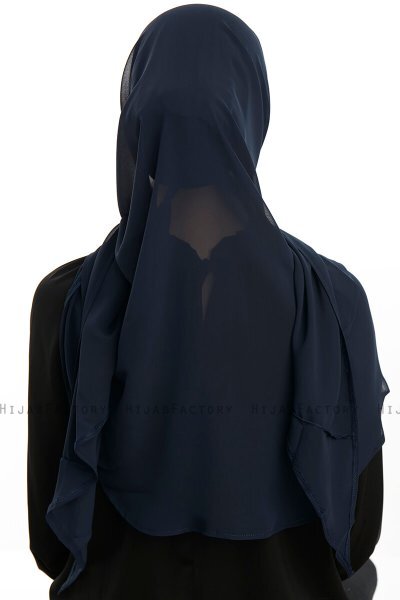 Sahar - Hijab Chiffon One Piece Blu Navy