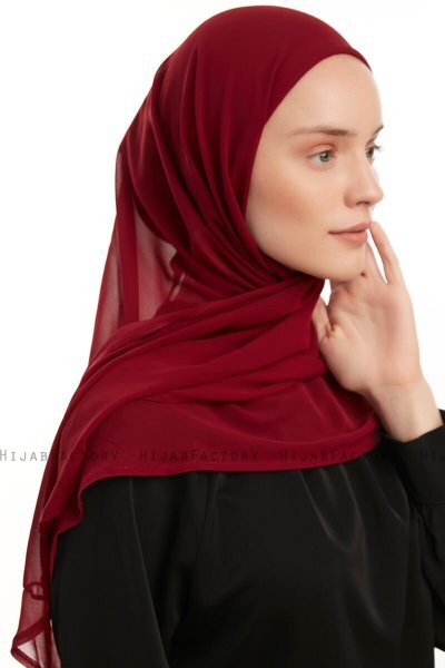Sahar - Hijab Chiffon One Piece Bordò