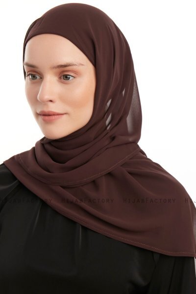 Sahar - Hijab Chiffon One Piece Marrone