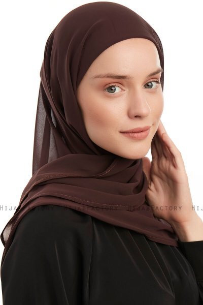 Sahar - Hijab Chiffon One Piece Marrone