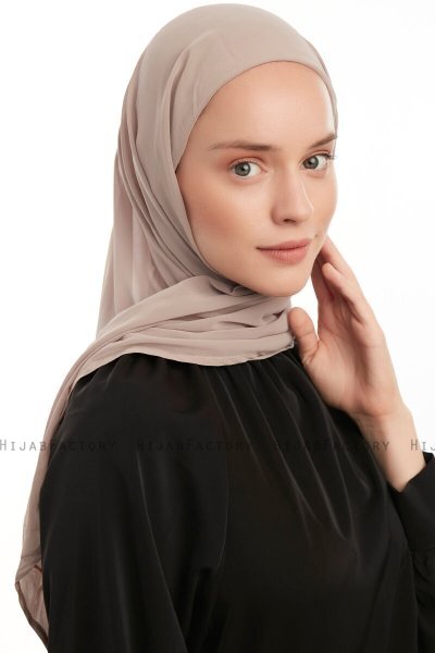 Sahar - Hijab Chiffon One Piece Taupe Chiaro