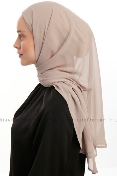 Sahar - Hijab Chiffon One Piece Taupe Chiaro