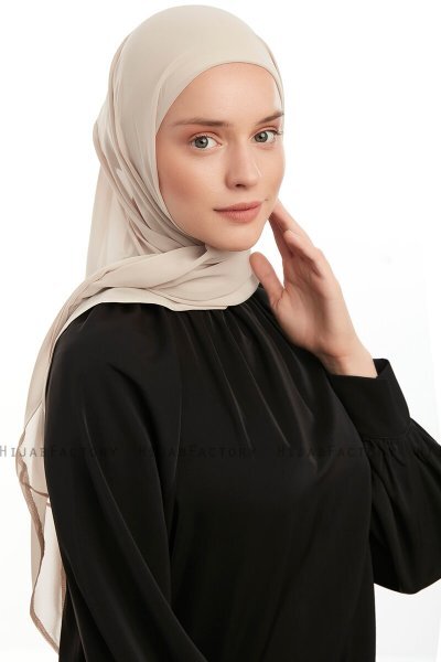 Sahar - Hijab Chiffon One Piece Beige Chiaro