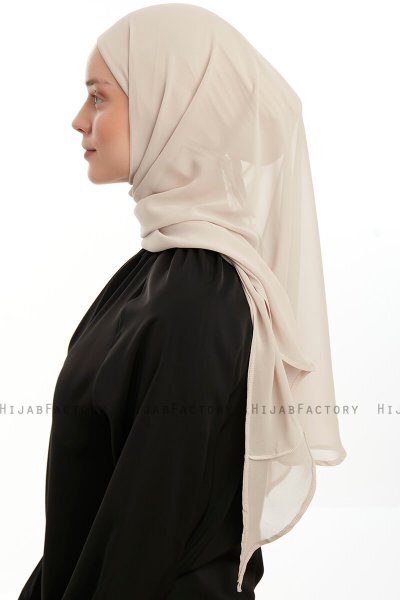 Sahar - Hijab Chiffon One Piece Beige Chiaro