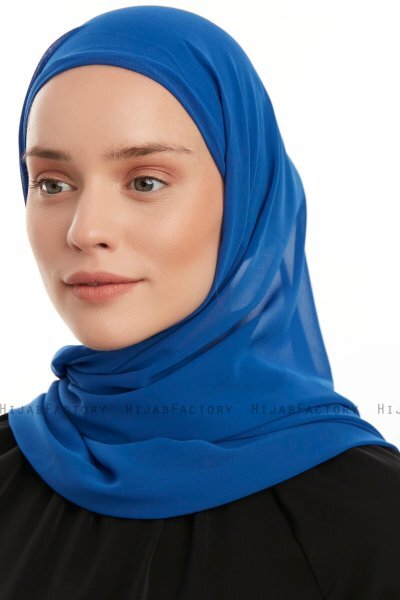 Sahar - Hijab Chiffon One Piece Blu