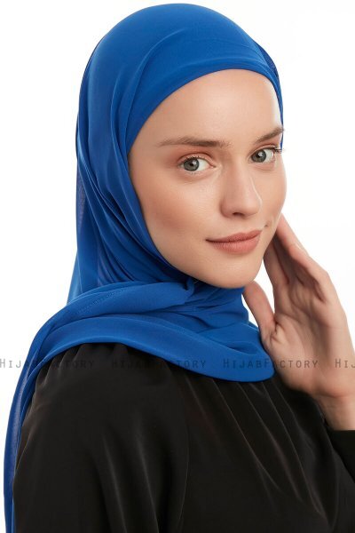 Sahar - Hijab Chiffon One Piece Blu