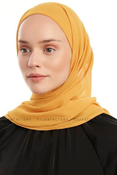 Sahar - Hijab Chiffon One Piece Mostarda