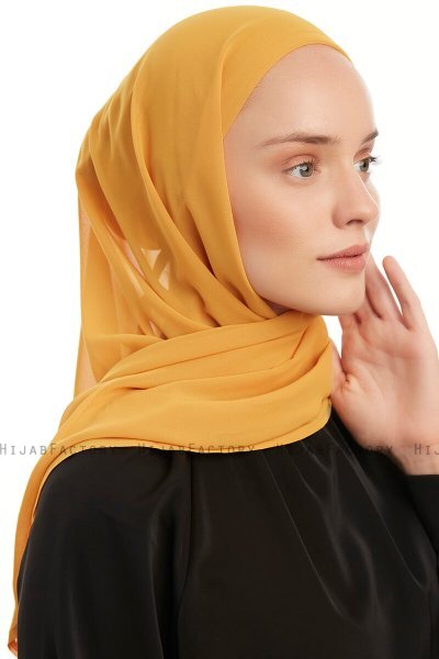 Sahar - Hijab Chiffon One Piece Mostarda