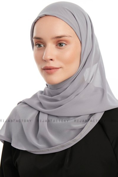 Sahar - Hijab Chiffon One Piece Grigio Scuro