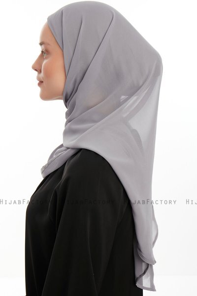 Sahar - Hijab Chiffon One Piece Grigio Scuro