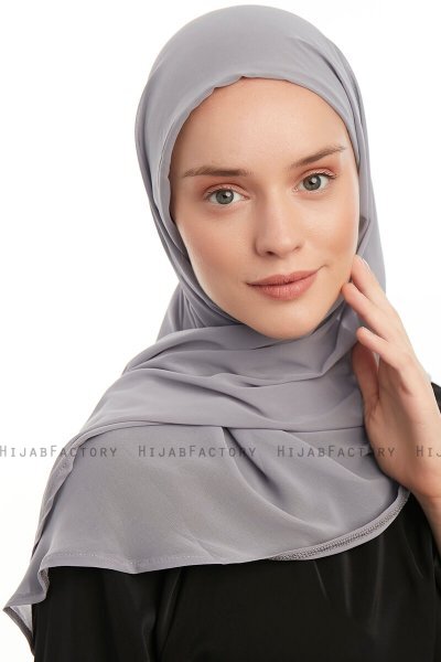 Sahar - Hijab Chiffon One Piece Grigio Scuro
