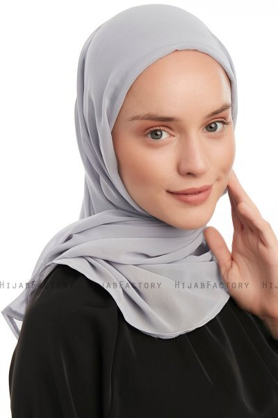 Sahar - Hijab Chiffon One Piece Grigio Chiaro