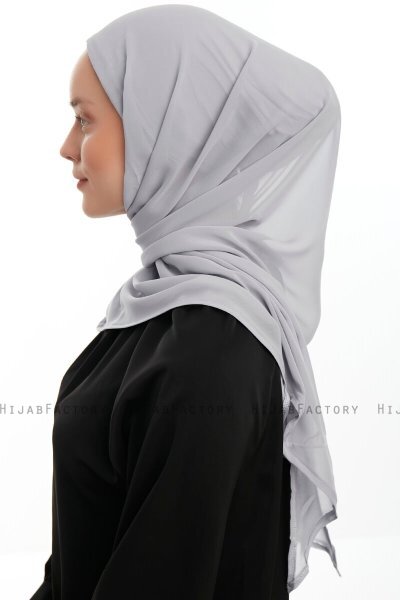 Sahar - Hijab Chiffon One Piece Grigio Chiaro