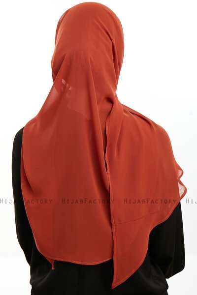 Sahar - Hijab Chiffon One Piece Rosso Mattone