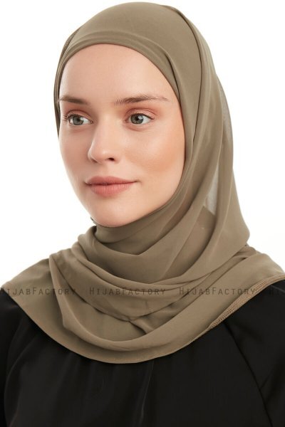 Sahar - Hijab Chiffon One Piece Verde Oliva