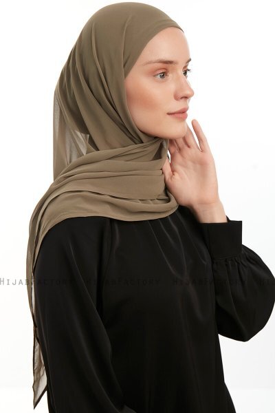 Sahar - Hijab Chiffon One Piece Verde Oliva
